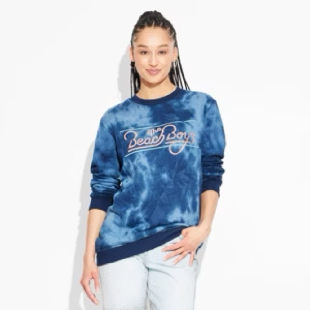 Target The Beach Boys Blue Tie-Dye Crew Neck Sweater Size M NWT